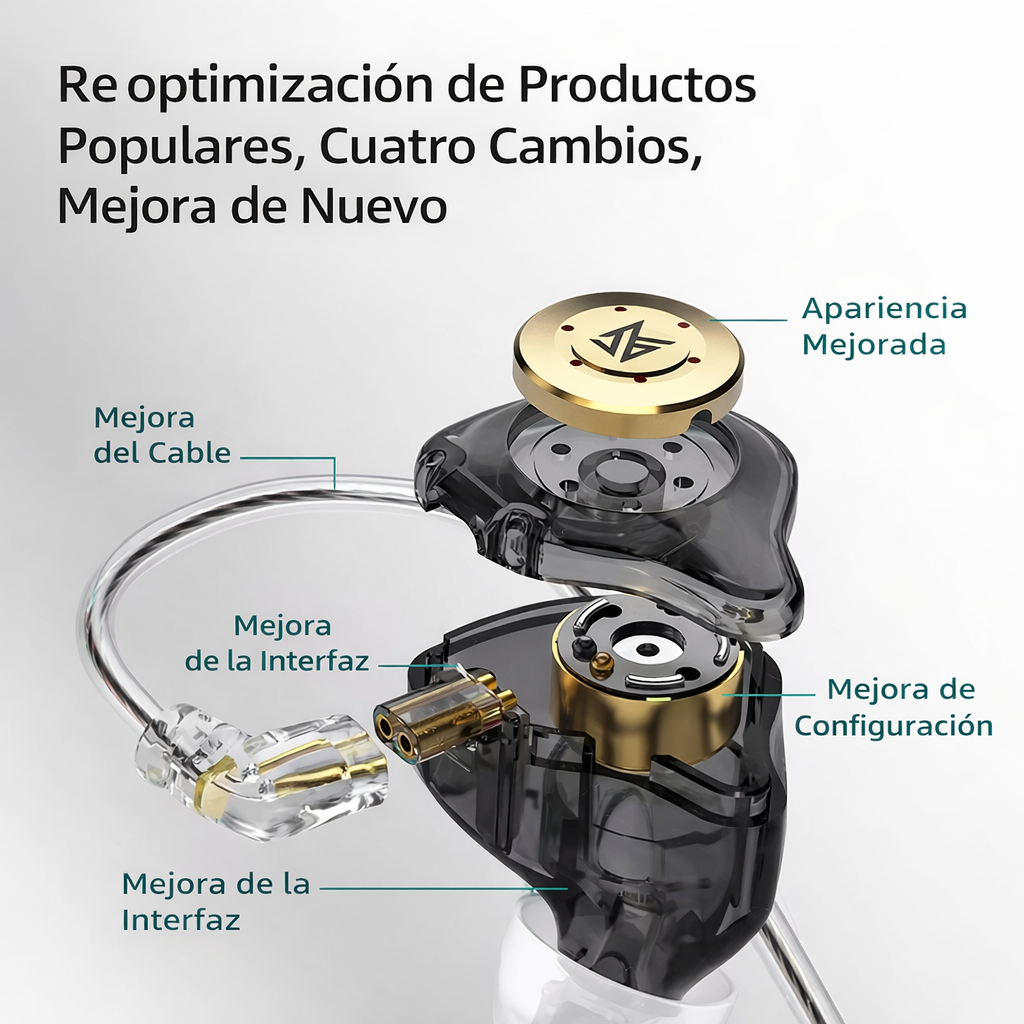 Audífonos Gamer Kz  Edx Pro Cable Desmontable, Inears de Excelente Calidad