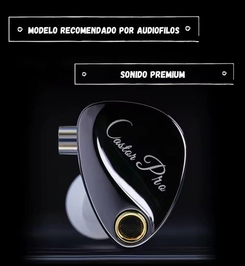 Auriculares in-ear gamer KZ Castor PRO bass version negro con Micrófono