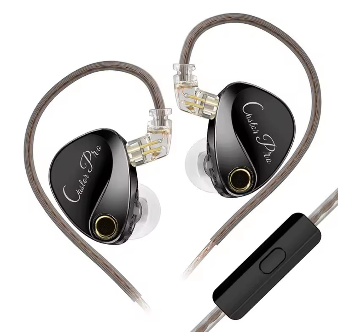 Auriculares in-ear gamer KZ Castor PRO bass version negro con Micrófono