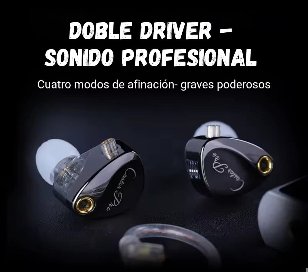 Auriculares in-ear gamer KZ Castor PRO bass version negro con Micrófono