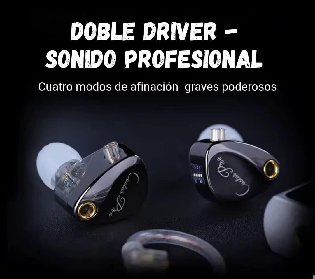 Auriculares in-ear gamer KZ Castor PRO bass version negro con Micrófono