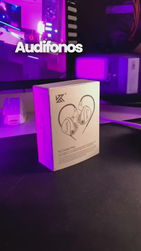 Auriculares in-ear gamer KZ Castor PRO bass version negro con Micrófono